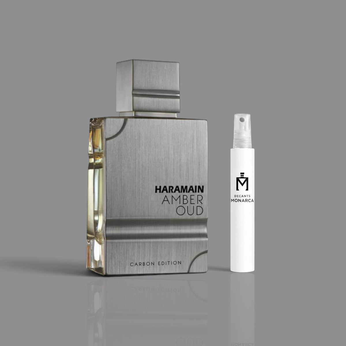 Al Haramain Amber Oud Carbon Edition EDP en vial atomizador