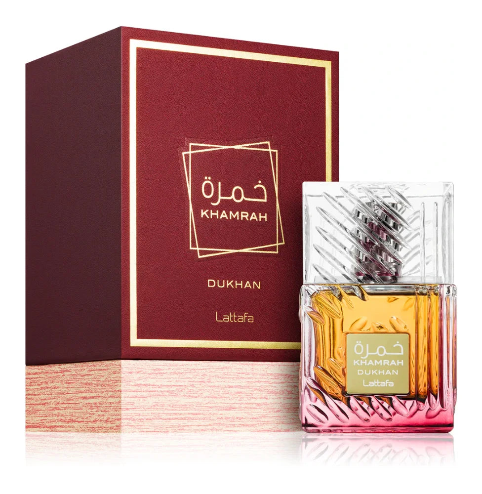 Lattafa Khamrah Dukhan Masculino EDP — Caja sellada